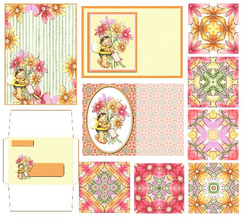 Contents of the Beary Bee & Flowers Mini-Collection