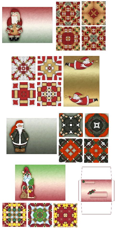 Contents of Colorwash Santas Mini-Collection