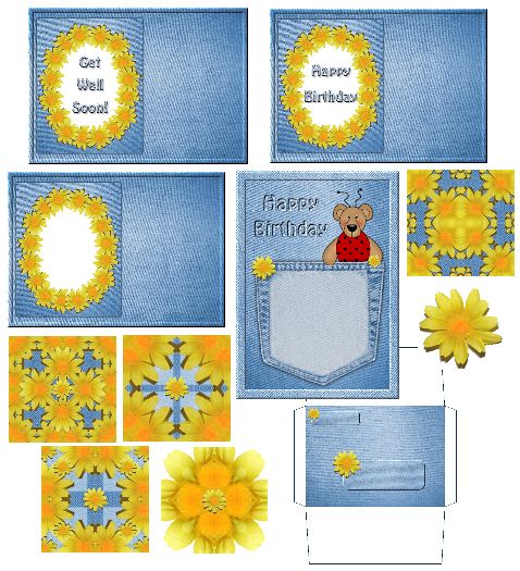 Contents of Blue Jean Daisies 2 Mini-Collection