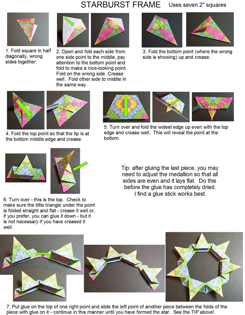 Instructions for Starburst Frame Fold