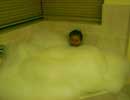 dad in bubble bath spa