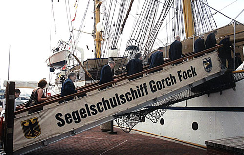 Boarding the Gorch Fock - Photo by Frank Pierce