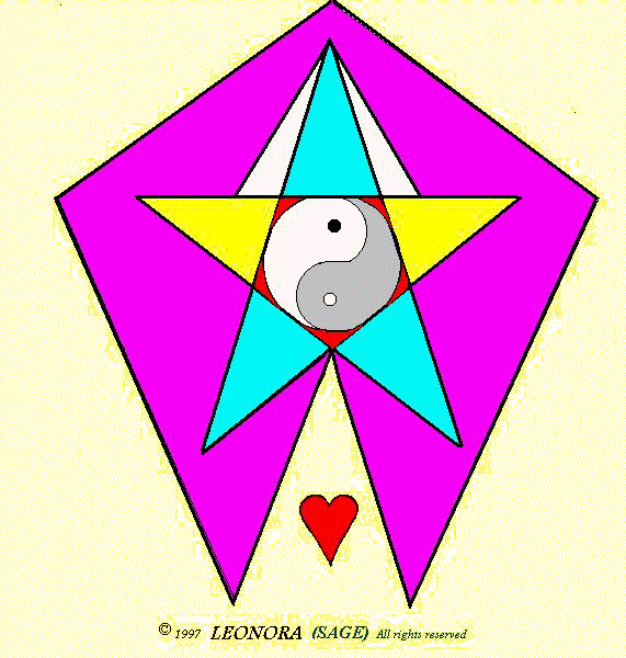 Coloured Pentacle and Red Heart Logo