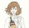 Chikako with wine glasses