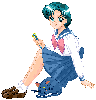 Ami sitting with her henshin pen.