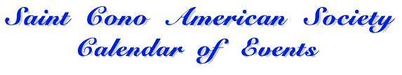 St. Cono Society Calendar of Events
