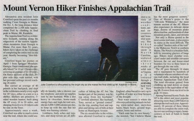 Mount Vernon newspaper article. Jan. 4, 2002