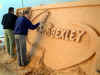 Christine working on logo.jpg (36242 bytes)