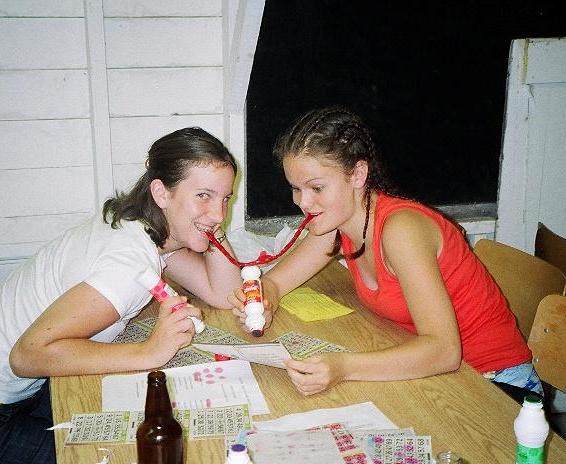 Alanna And Ciara playing BINGO!