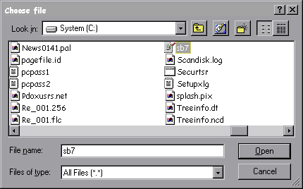 Windows Dialog Box Screen Shot