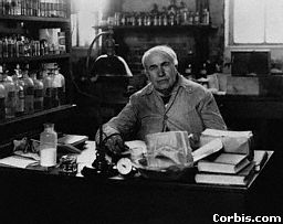Thomas Edison at his desk