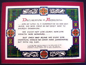 The Declaration of Arbroath - click for a high resolution photograph of this art