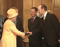 John Swinney shakes hands with Queen Elizabeth thus proving that he is no Scottish nationalist. Again, Swinney betrays Scotland for Queen Elizabeth.