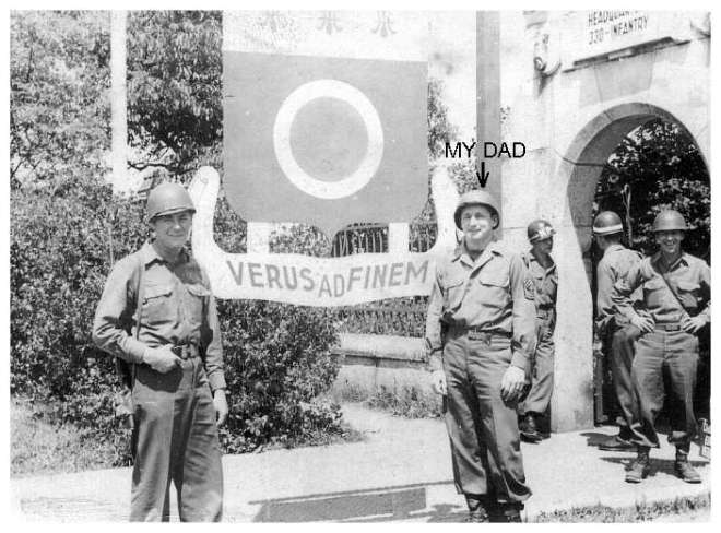My Dad at the Entrance to the 330th Headquarters