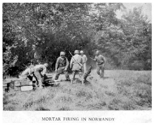 Mortar firing in Normandy