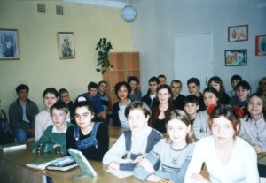 Sheila among students