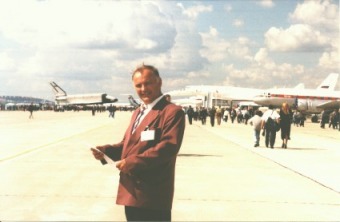 Aleksandr Kogut on a ramp of MAKS - 99 