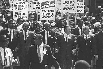 Leaders marching, August 28, '63