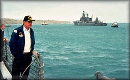 President George Bush On USS Belknap