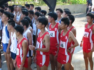 Boys Team at the starting line