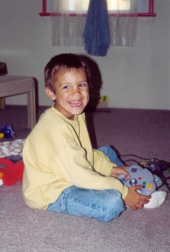 Brennan and his Nintendo, September 2000