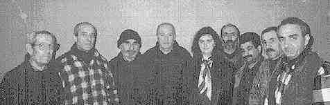 Political prisoners in Ksani prison camp; In the center Gelbakhiani father