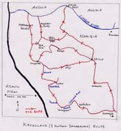 Our route through Kaokoland.