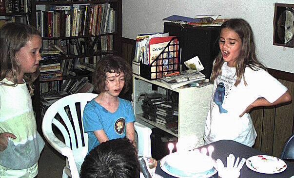 Birthday cake afire