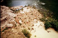 LEFT - 37.6 MILE. (LOWER) CC=40 DENSE VEGETATION ON SHORELINE. 1975. NPS,  BORDEN.