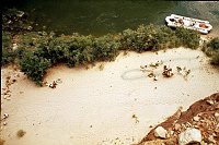 LEFT - 37.6 MILE. (UPPER) CC=40 DENSE VEGETATION ON SHORELINE. 1975. NPS,  BORDEN.