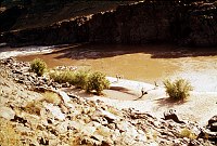 LEFT - 107.7 MILE (LOWER) CC=40. EXPOSED. ABOVE BASS CAMP. 1975. NPS, BORDEN.<br>