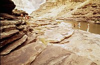 LEFT - 121.5 MILE CC=40. GOOD LEDGE CAMPSITE. 1975. NPS, BORDEN.<br>