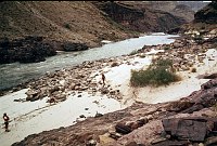 LEFT - 136.5 MILE. CC=40 EROSION SCAR AT CENTER. 1975. NPS, BORDEN.<br>