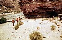 LEFT - 137 MILE. CC=40. SHELTER AVAILABLE IN ADJACENT CAVE. 1975. NPS, BORDEN.<br>
