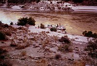 LEFT - 210.7 MILE. CC=15. TWO LEVELS OF EROSION EVIDENT ACROSS RIVER. MORNING SHADE. 1975. NPS, BORDEN.