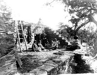 &quotNATIVE ROOF GARDEN PARTY" HOPI ARTISANS ON ROOF OF HOPI HOUSE. # 09856 IS CLOSER IN VIEW.  GRCA 27532C CIRCA 1905. DETROIT PHOTOGRAPHIC.