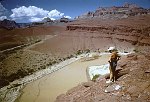 LOOKING UP THE COLORADO AT THE HEAD OF UNKAR RAPID, MILE 72. AUG 1963. NPS, BELKNAP C-20