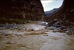 VULCAN RAPID (LAVA FALLS) MILE 179, LOOKING DOWN THE COLORADO.AUG 1963. NPS, BELKNAP C-56