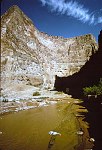 LOOKING INTO THE MOUTH OF KANAB CREEK FR0M THE COLORADO RIVER, 22 AUGUST 1963.  NPS, BELKNAP 74