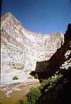 LOOKING INTO THE MOUTH OF KANAB CREEK FR0M THE COLORADO RIVER, 22 AUGUST 1963.  NPS, BELKNAP 75 