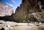 LOOKING INTO THE MOUTH OF KANAB CREEK FR0M THE COLORADO RIVER, 22 AUGUST 1963.  NPS, BELKNAP 78