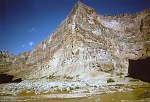 LOOKING DOWN THE GRAND CANYON AT THE MOUTH OF KANAB CREEK. KANAB CREEK IS IN THE FOREGROUND, COLORADO RIVER AT LEFT. 22 AUG 1963. NPS, BELKNAP 84