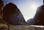 LOOKING UP THE GRAND CANYON FROM THE MOUTH OF KANAB CREEK. KANAB CREEK ENTERS THE PICTURE AT LEFT. 22 AUG 1963. NPS, BELKNAP 93