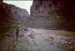 LOOKING DOWN THE COLORADO FROM THE MOUTH OF HAVASU CREEK; HAVASU RAPID IS IN THE FOREGROUND. 24 AUG 1963. NPS, BELKNAP 113