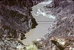 COLORADO RIVER FLOW AT KAIBAB BRIDGE. HIGH FLOW OF 26,700 CFS. 30 APRIL 1960. NPS. 