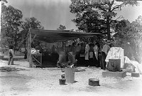 DEDICATION OF NAVA-HOPI RD. BARBEQUE PIT SET UP AT WATCHTOWER. 22 JUNE 1935. NPS. 