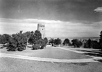 DESERT VIEW POINT. PAVED WALKS TO WATCHTOWER. ALL GRASS & GROUND COVER CLEARED. CIRCA 1942. NPS.