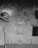 DESERT VIEW WATCHTOWER. INTERIOR HOPI ROOM. &quotHAYAPAO, POWER OF THE AIR" MURAL. CIRCA 1932. FRED HARVEY CO. GRCA 22696.