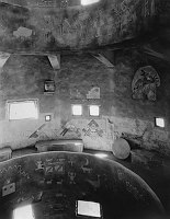 DESERT VIEW WATCHTOWER. INTERIOR WALL OF THE FIRST GALLERY SHOWING BOTH PARAPETS. CIRCA 1932. FRED HARVEY CO. GRCA 15959. 