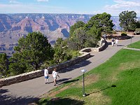 THE WALK ALONG THE CANYON RIM BETWEEN THE BRIGHT ANGEL LODGE AND EL TOVAR HOTEL IN THE HISTORIC DISTRICT, GRAND CANYON N.P. NPS PHOTO. 